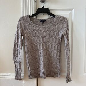 American Eagle Outfitters Taupe Cable Knit Sweater